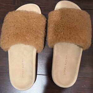 Jenni Kayne Camel Shearling Slides